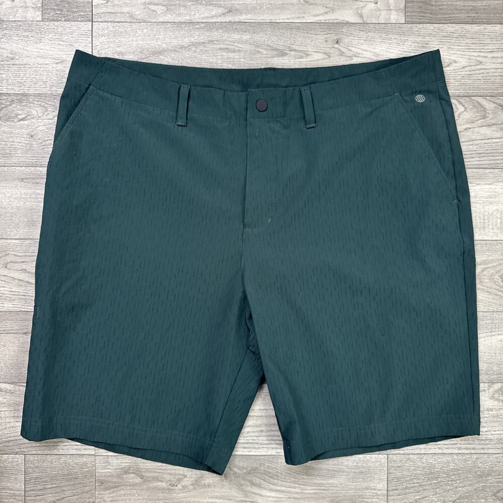 Adidas Golf Allday Performance Shorts Flat Front Texture Green sz 38